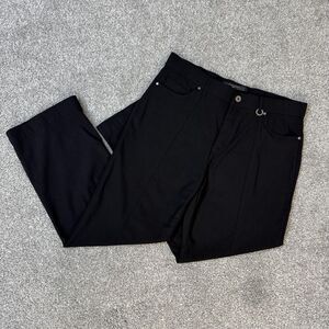 Simon Chang Pants Womens 12 Black Dark Wash High Rise Straight Stretch Dressy